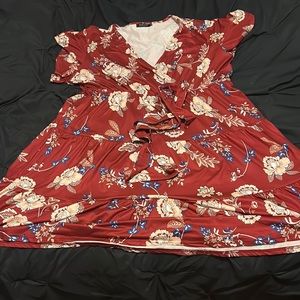 Red floral sundress